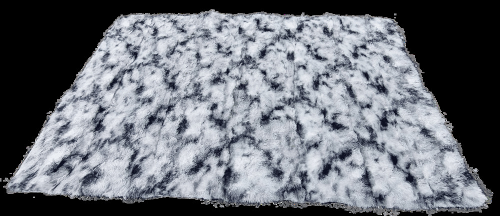 Faux Fur Shag Area Rug 104x72" White Black Plush Soft Modern Home Decor